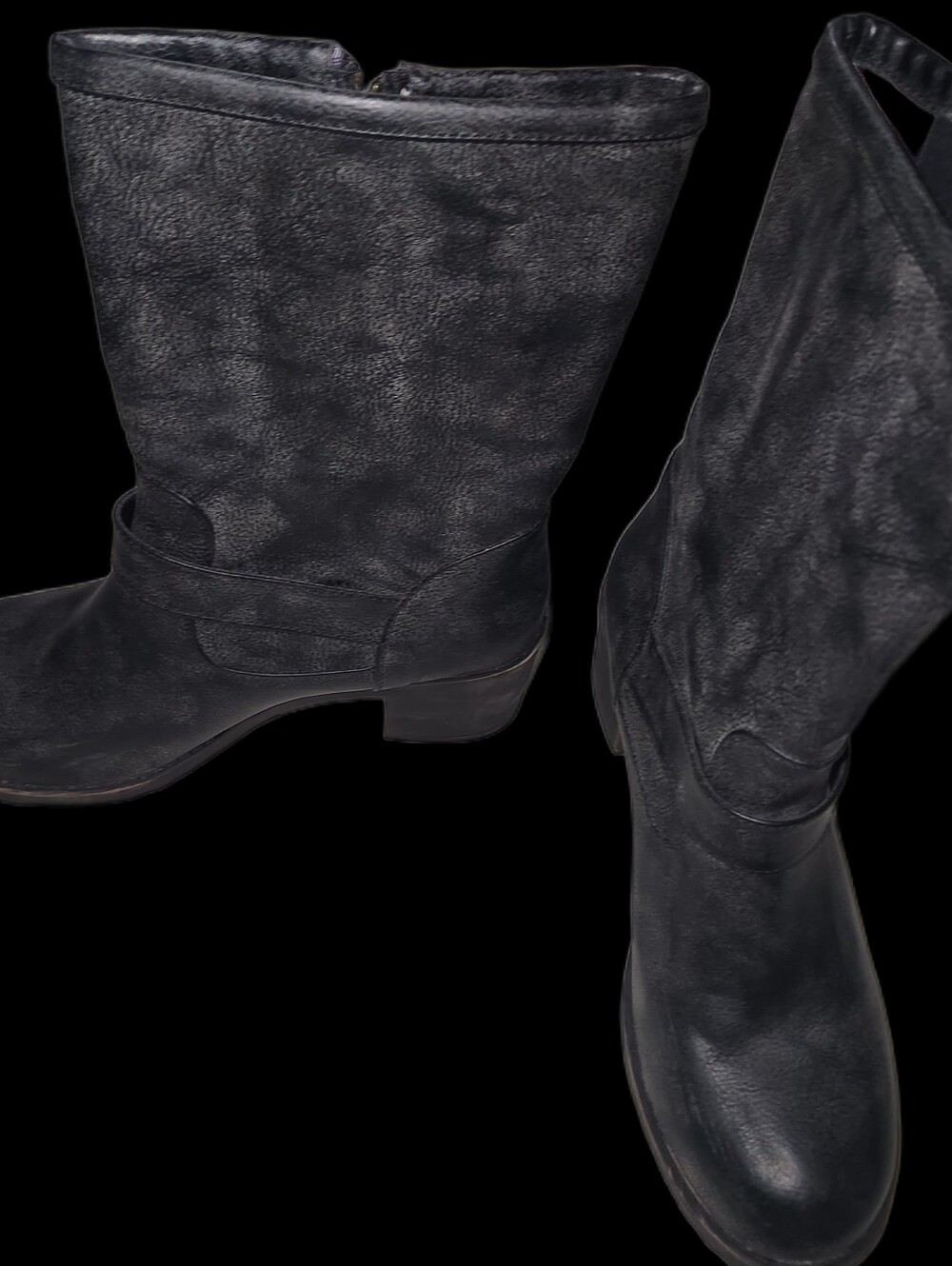 Rocket Dog Black Mid-Calf Faux Leather Boots - Classic Women's Style Size 8.5 - Picture 3 of 11